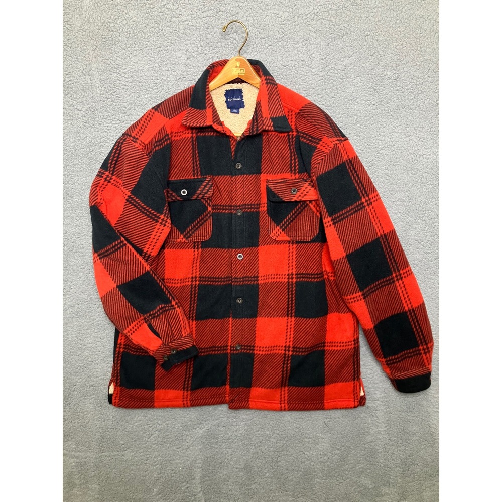 Heavy Shacket Buffalo Check Shirt Jacket XLT Red Plaid Tall Sherpa Lined Flannel